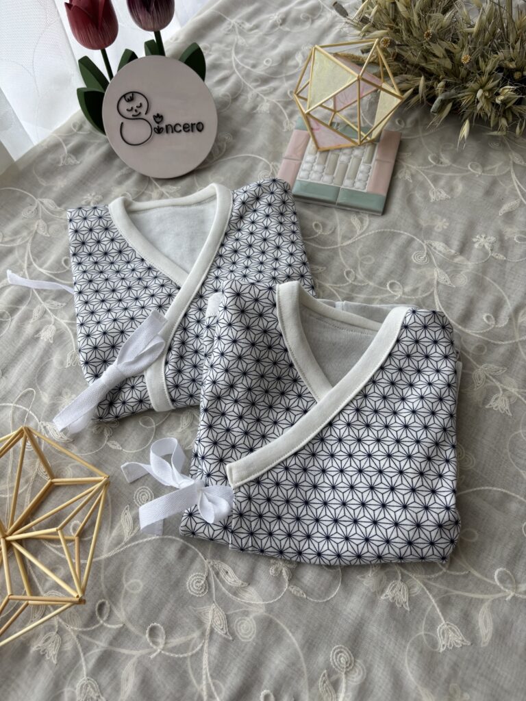 藍色の肌着セット